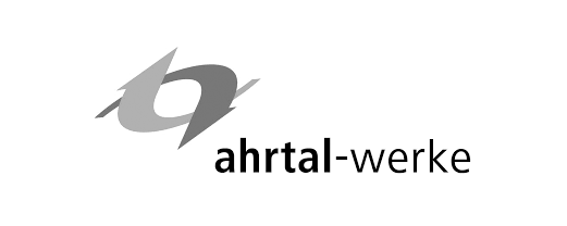 Logo der Ahrtal-Werke in Grau, bestehend aus einem stilisierten 