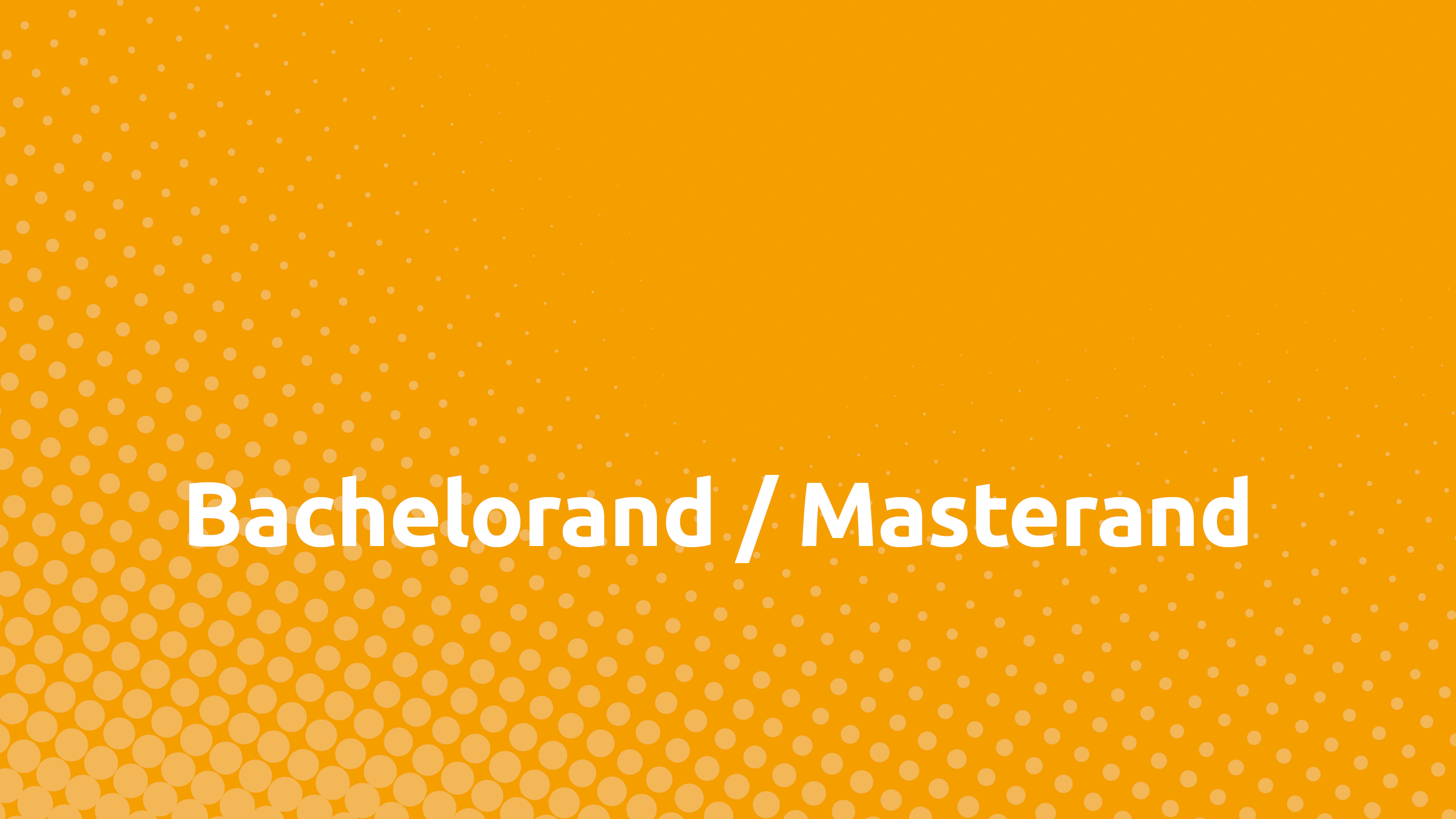Grafische Darstellung mit orangefarbenem Hintergrund und weißen Punkten, darauf der Text