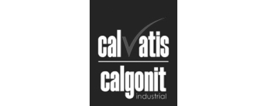 Logo von Calvatis Calgonit Industrial in Schwarzweiß, bestehend aus den Worten 