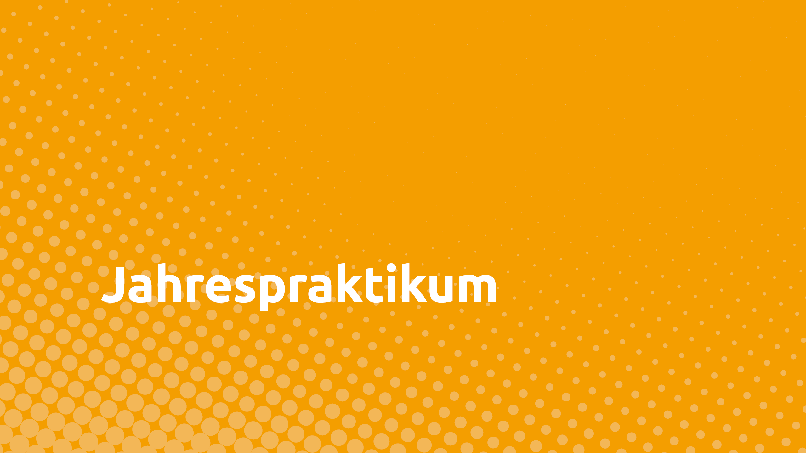 Grafischer Hintergrund in Orange mit einem Muster aus weißen Punkten und dem Schriftzug