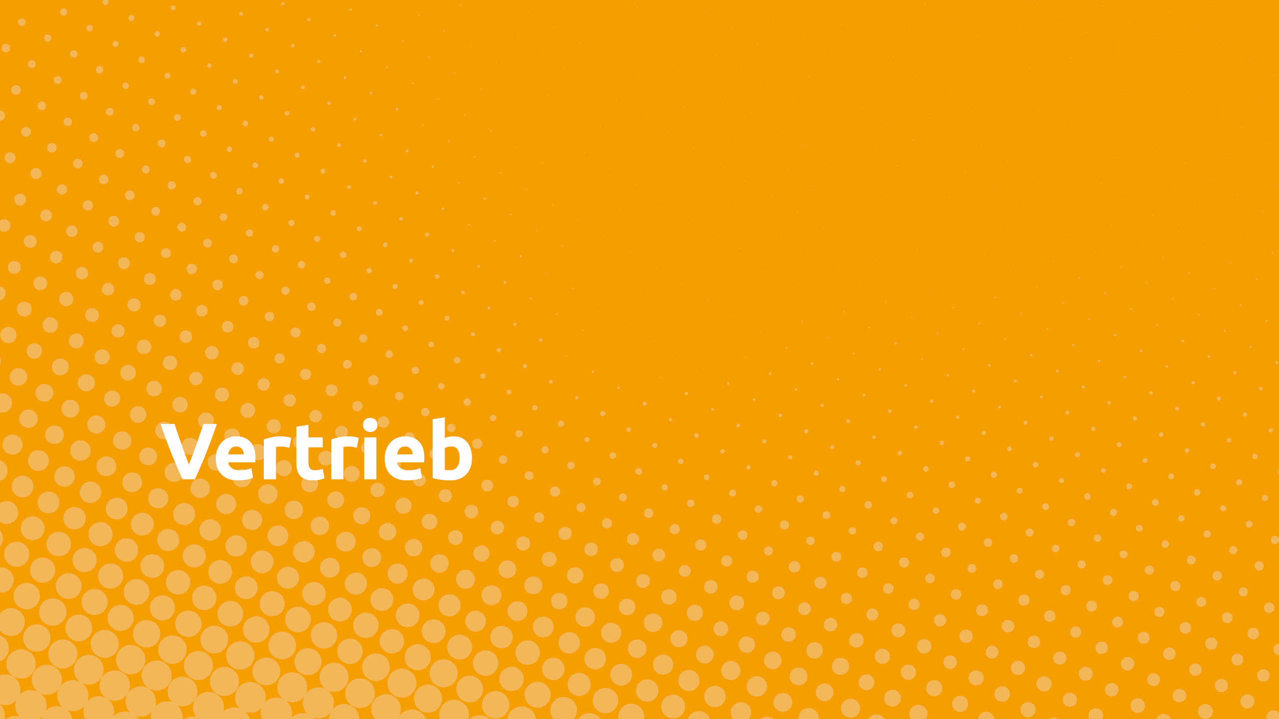 Grafischer Hintergrund in Orange mit einem Muster aus weißen Punkten, darüber steht das Wort 