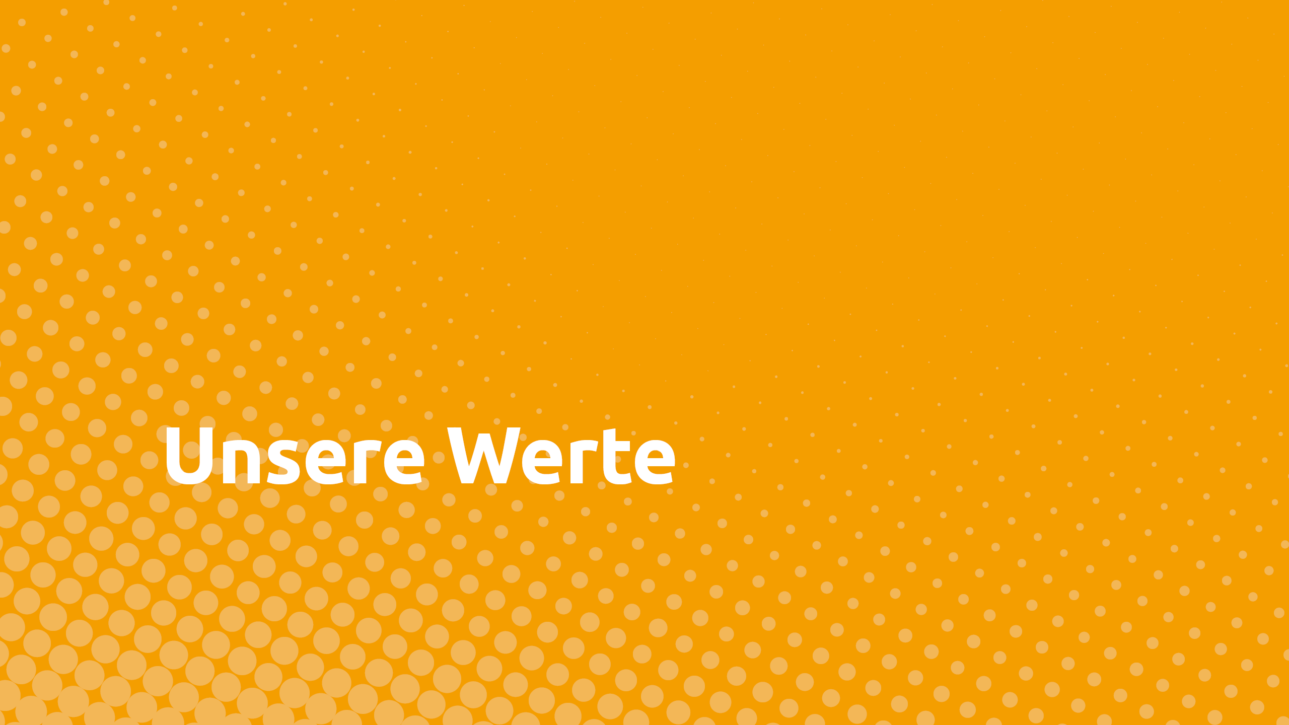 Grafischer Hintergrund in Orange mit einem Muster aus weißen Punkten, darüber steht in weißer Schrift