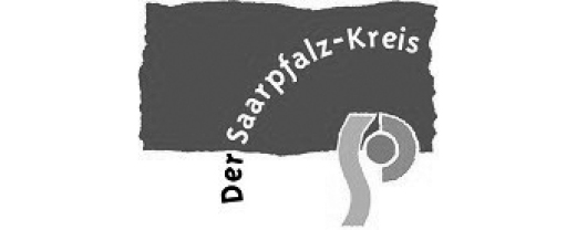 Logo des Saarpfalz-Kreises, stilisiertes Bild eines Telefons auf grauem Hintergrund, das die Verbindung und Kommunikation symbolisiert.