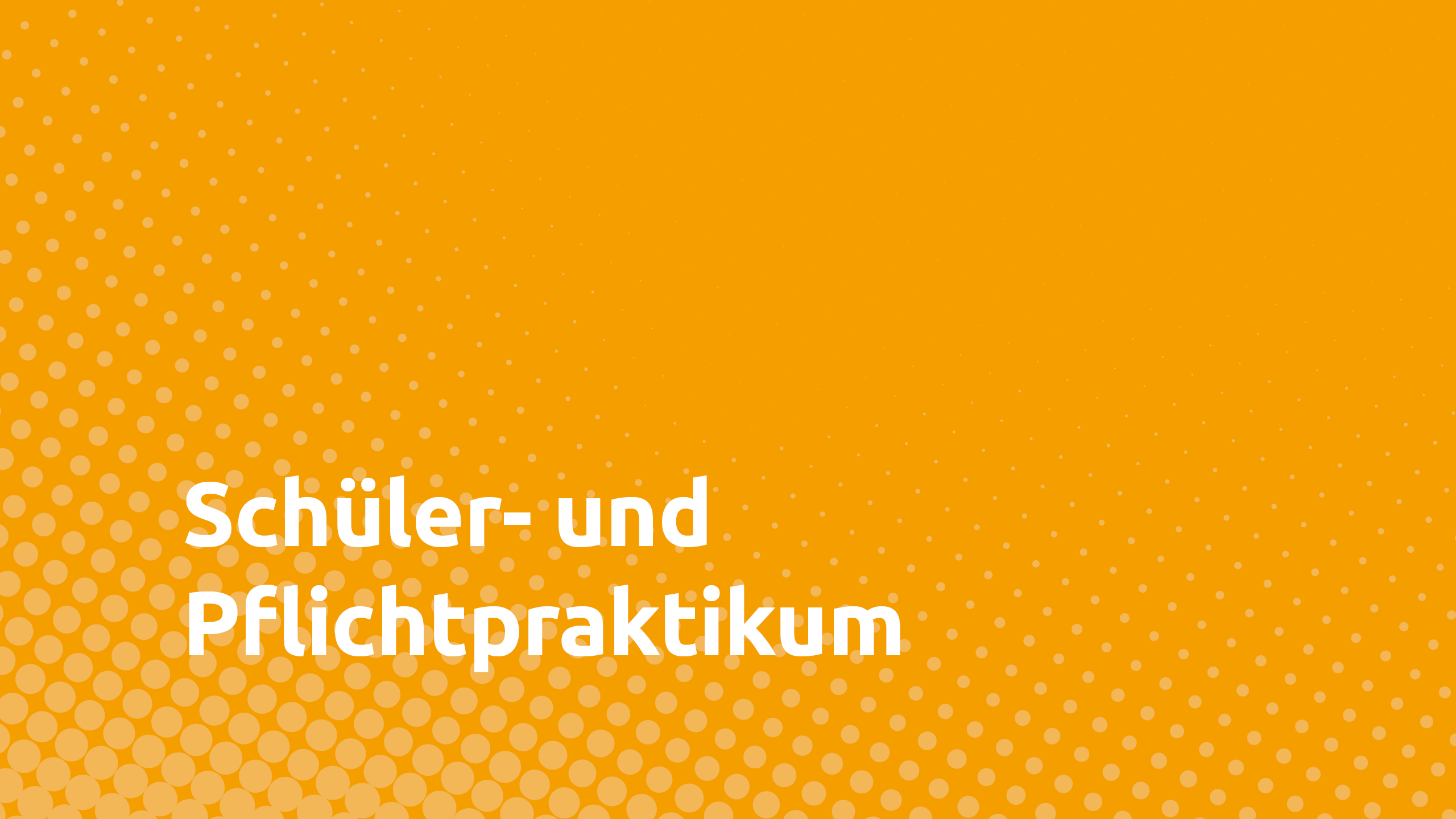 Grafische Darstellung mit orangefarbenem Hintergrund und weißen Punkten, darauf der Text