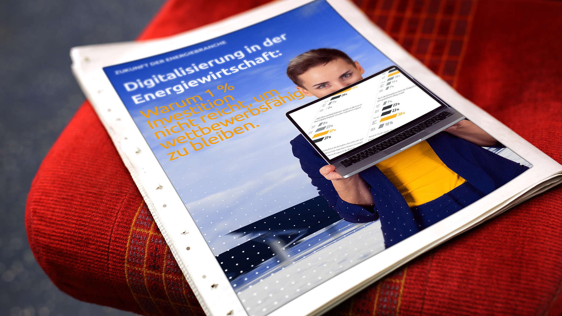 Eine Broschüre über Digitalisierung in der Energiewirtschaft auf einem Tisch.