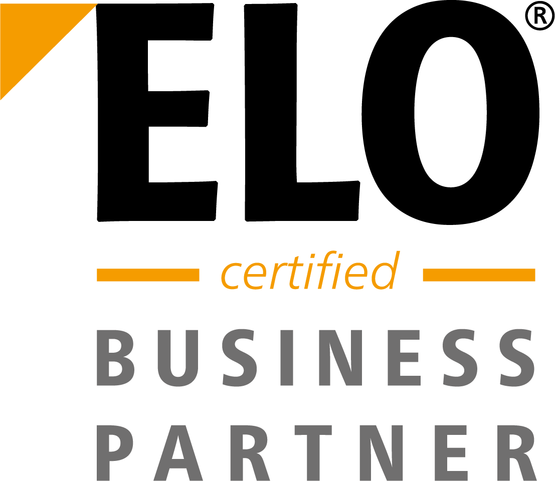 Logo des ELO zertifizierten Business Partners, bestehend aus dem Schriftzug 